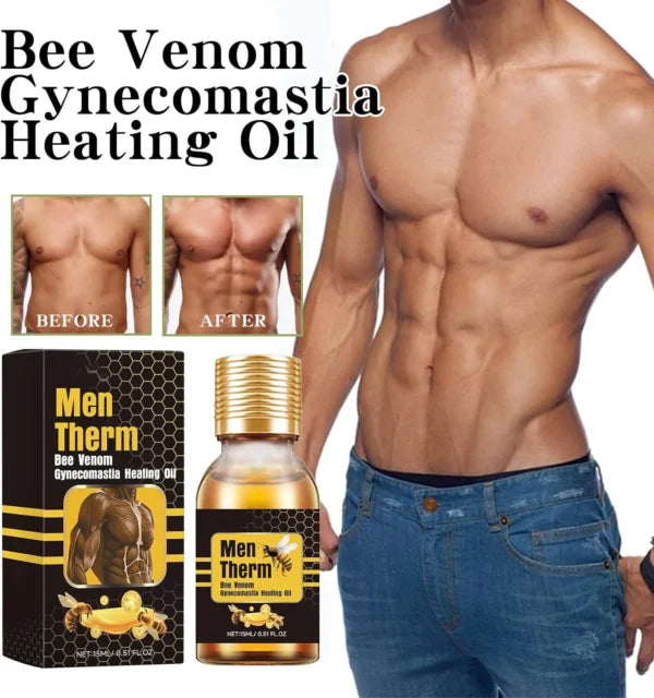 Huile chauffante pour gynécomastie au venin d’abeille Dobshow™ MenTherm