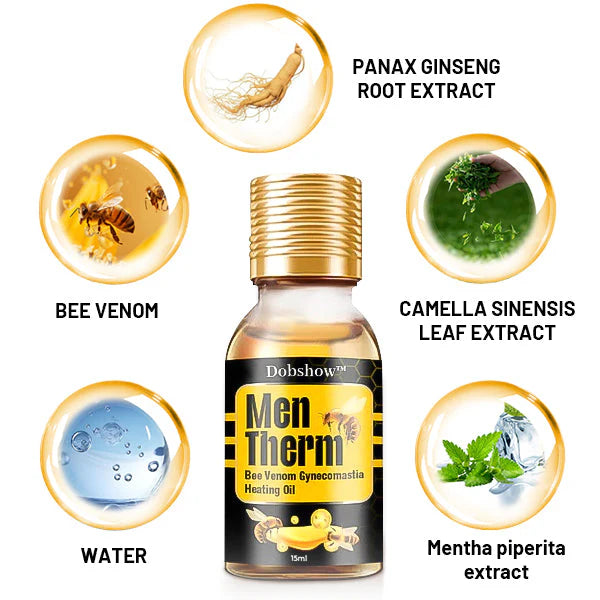 Huile chauffante pour gynécomastie au venin d’abeille Dobshow™ MenTherm
