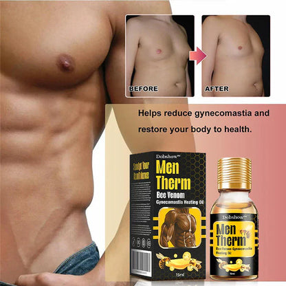 Huile chauffante pour gynécomastie au venin d’abeille Dobshow™ MenTherm